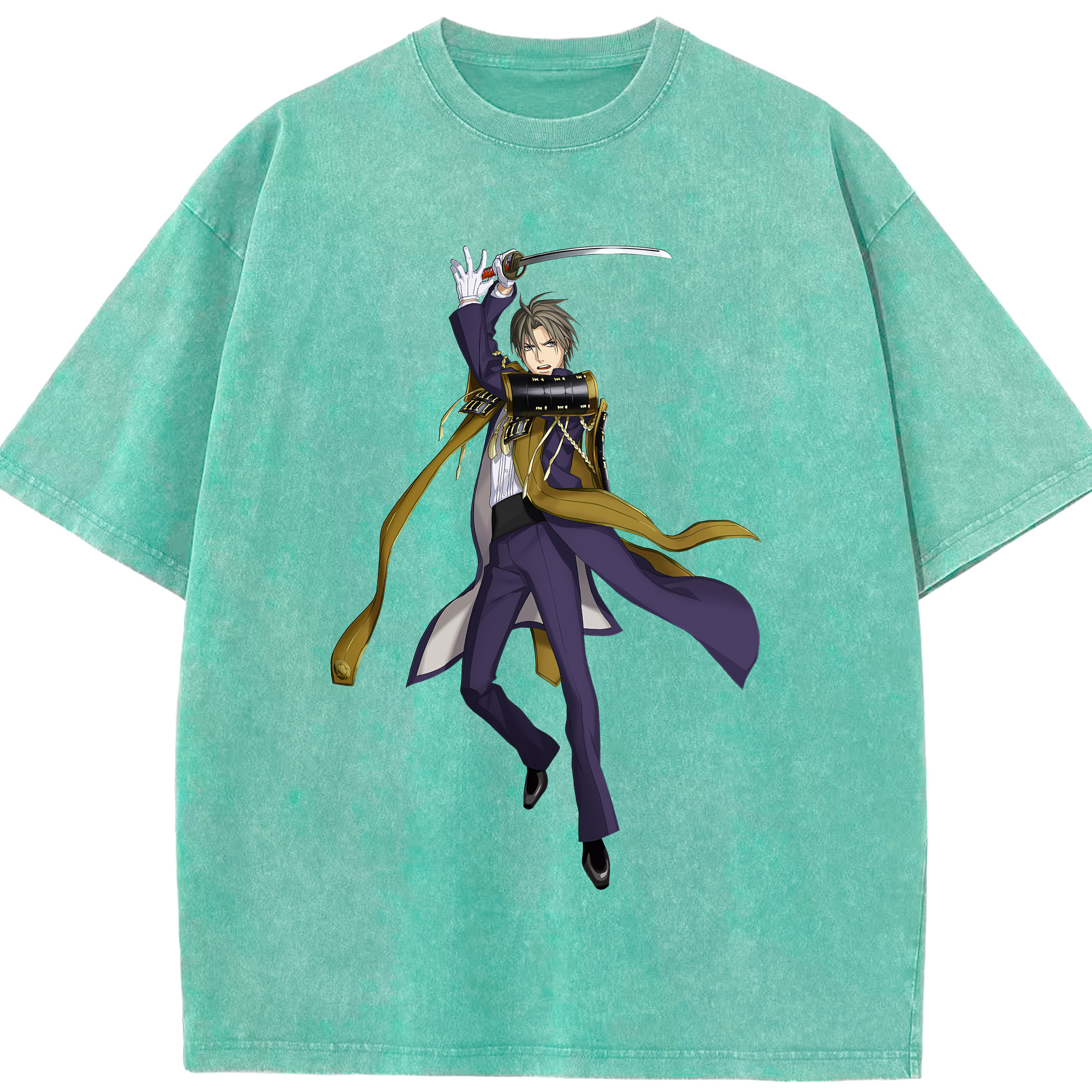 （画像用） 刀剣乱舞 Touken Ranbu 綿100% ヴィンテージ風 半袖Tシャツ（フロントプリント）